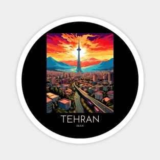 A Pop Art Travel Print of Tehran - Iran Magnet